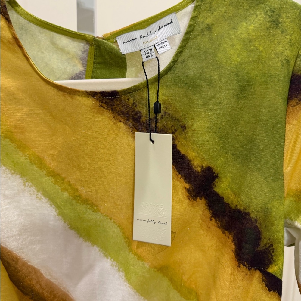 NWT Never Fully Dressed cut-out waist midaxi dress in green ombre Alba dress - Picture 10 of 13